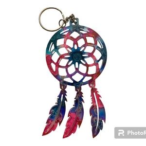 Multi Color Resin Dream Catcher Keychain